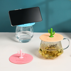 Couvercle de tasse en silicone ZYB317, universel, anti-poussière, anti-fuite, pour tasses en verre et en céramique, orange, bleu, rose - Product Image 5