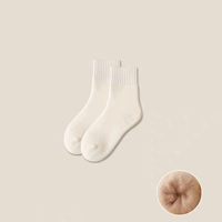 Chaussettes blanches pour femmes, fourniture directe d'usine, en laine mérinos super fine, douces, matelassées, conservant la chaleur