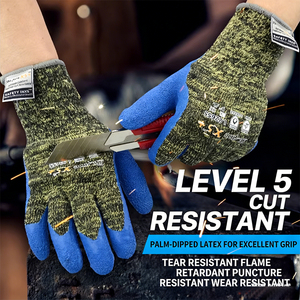 Gants de sécurité résistants aux coupures, antidérapants, en latex + armure hybride, marque Armorgard INXS, <span class=keywords><strong>pour</strong></span> hommes, bleus et noirs, mitaines tricotées à poignet, gants de protection <span class=keywords><strong>pour</strong></span> les mains - Product Image 1