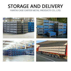 Gabbia per Pallet Pieghevole Resistente, Contenitore in Rete Metallica per Stoccaggio e Trasporto Merci - Product Image 6