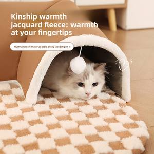 Cama para gatos cerrada multifuncional de lujo, escondite cálido para gatitos de 4 estaciones con sensación de seguridad de túnel, espacio privado para gatitos - Product Image 5