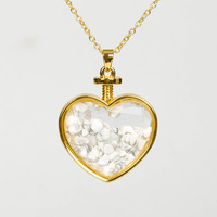 Pendentif en cristal en forme de cœur, améthyste, gravier, pierre précieuse de guérison, puces de quartz, rose, vente en gros