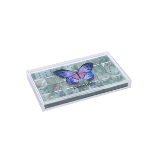Jeu de dominos en acrylique personnalisé avec impression UV, 28 pièces, dominos double six, vente en gros pour cadeaux et promotions - Product Image 1
