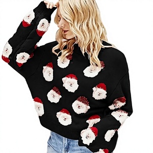 Pulls décontractés anti-boulochage pour femmes, motif dessin animé de Noël, vente en gros, marque privée, OEM, ODM, fournisseur pour commandes en gros - Product Image 3