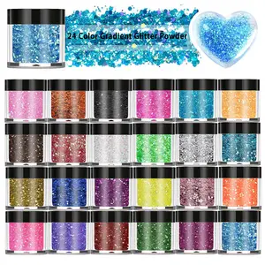 Pó gradiente de glitter para decoração, fabricantes de fábrica de osbang 24 cores 10ml para resina epóxi e resina uv para decoração