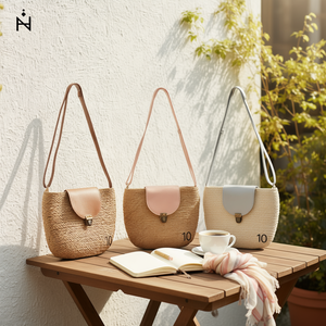 Bolsos de Rafia Sintética, Bolso Bandolera de 30x20x10cm, Bolso de Hombro para Mujer - Product Image 3