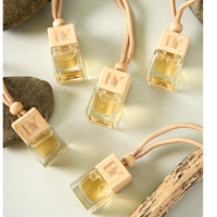Flacon de parfum de luxe vide pour voiture 10ml/8ml en verre carré avec bouchon à vis