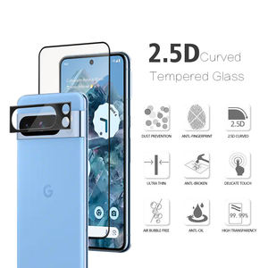 Protection d'écran en verre trempé 9H 2.5D anti-rayures haute transparence personnalisée ODM, protection d'objectif d'appareil photo pour Google Pixel 8 9 10 Pro - Product Image 2