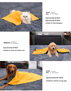 Serviette pour animaux de compagnie double face douce 80% polyester 20% polyamide absorbante taille personnalisable pour garder au chaud les chiens et les chats pour le bain et le séchage - Product Image 6
