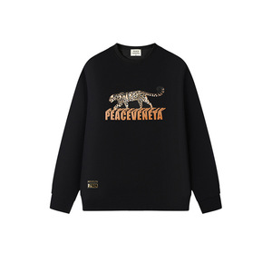 2025 Luxo <span class=keywords><strong>Cheetah</strong></span> Bordado Men's Loose Fit Tripulação Pescoço Pullover Camisola de Manga Longa Top 100% Algodão para o Inverno - Product Image 1