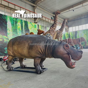 Sculptures d'animaux de <span class=keywords><strong>zoo</strong></span> en plein air, parc safari, hippopotame, décorations, animaux animatroniques, fibre de verre, métal, imperméable, centre commercial - Product Image 3