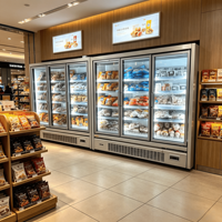 Réfrigérateur professionnel pour boissons, congélateur vertical haute capacité pour aéroport, gare, terminal