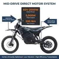 BlazeTrek M7 Pro Durable Youth Electric Dirt Bike 5000W Motor 60V 27Ah Mountain Trail Beginner Upside-Down Fork 200Nm Torque