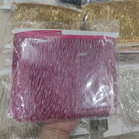 Kain Rumbai Manik-Manik Kaca Merah Mawar Premium Dengan Rumbai Manik-Manik Untuk Tirai Dekorasi Tekstil Rumah