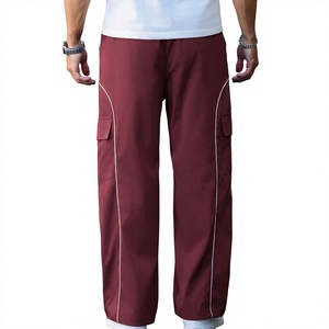 Pantalon cargo décontracté pour homme, coupe ample, design de panneaux personnalisés, durable, confortable, pour un style décontracté. - Product Image 6