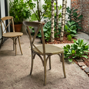 Chaise de salle à manger américaine solide en hêtre moderne et confortable, chaise fourche à dos croisé en bois vintage pour hôtels - Product Image 1