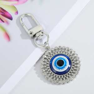 Llaveros de Mano Hamsa con Ojo Turco Bohemio Retro de Venta Caliente, Llavero de Ojo del Diablo con Circones Coloridos y Chapado en Oro - Product Image 6
