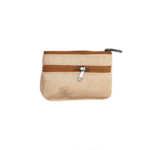 Portamonete in Canapa con Doppia Cerniera 13x7.5Cm, Mini Portafoglio Unisex Compatto, Stile Semplice con Fodera in Poliestere - Product Image 2