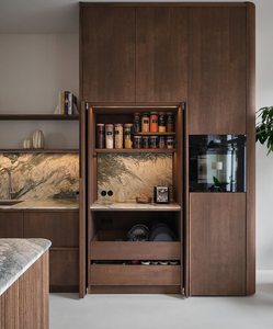 Vermonhouzz Modern Custom Wood Veneer Kitchen <strong>Cabinet</strong> with Slim Shaker Reeded Door Kitchen <strong>Cabinet</strong> Set - Product Image 4