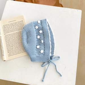 Engepapa setelan pakaian bayi perempuan baru lahir musim gugur pola Solid Romper bayi topi rajutan kancing jepret busana rajut tangan ODM - Product Image 6