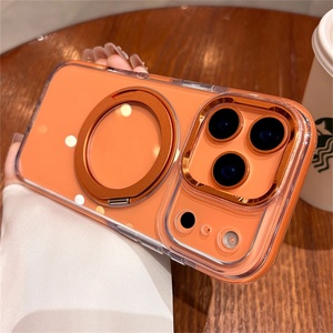 For iphone 13 14 15 16 17 Pro Max Invisible Bracket Stand Transparent clear case with Camera protection and Stand <b>Bulk</b> Wholesale - Product Image 2