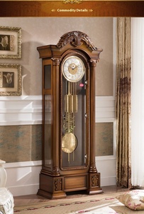 Đồng hồ đứng bằng gỗ cơ khí theo phong cách retro với chức năng kêu vang tự động để nói thời gian đều đặn - Product Image 5