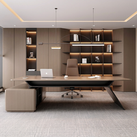 Bureaux de direction de luxe, mobilier de bureau, design moderne, bureau d'ordinateur en bois en forme de L, table de direction