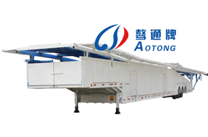 Semi-remorque de transport de voitures en acier AOTONG 8/10 avec capacité de charge de 40T, train de roulement à double vitesse et suspension à ressorts à lames, à vendre - Product Image 2