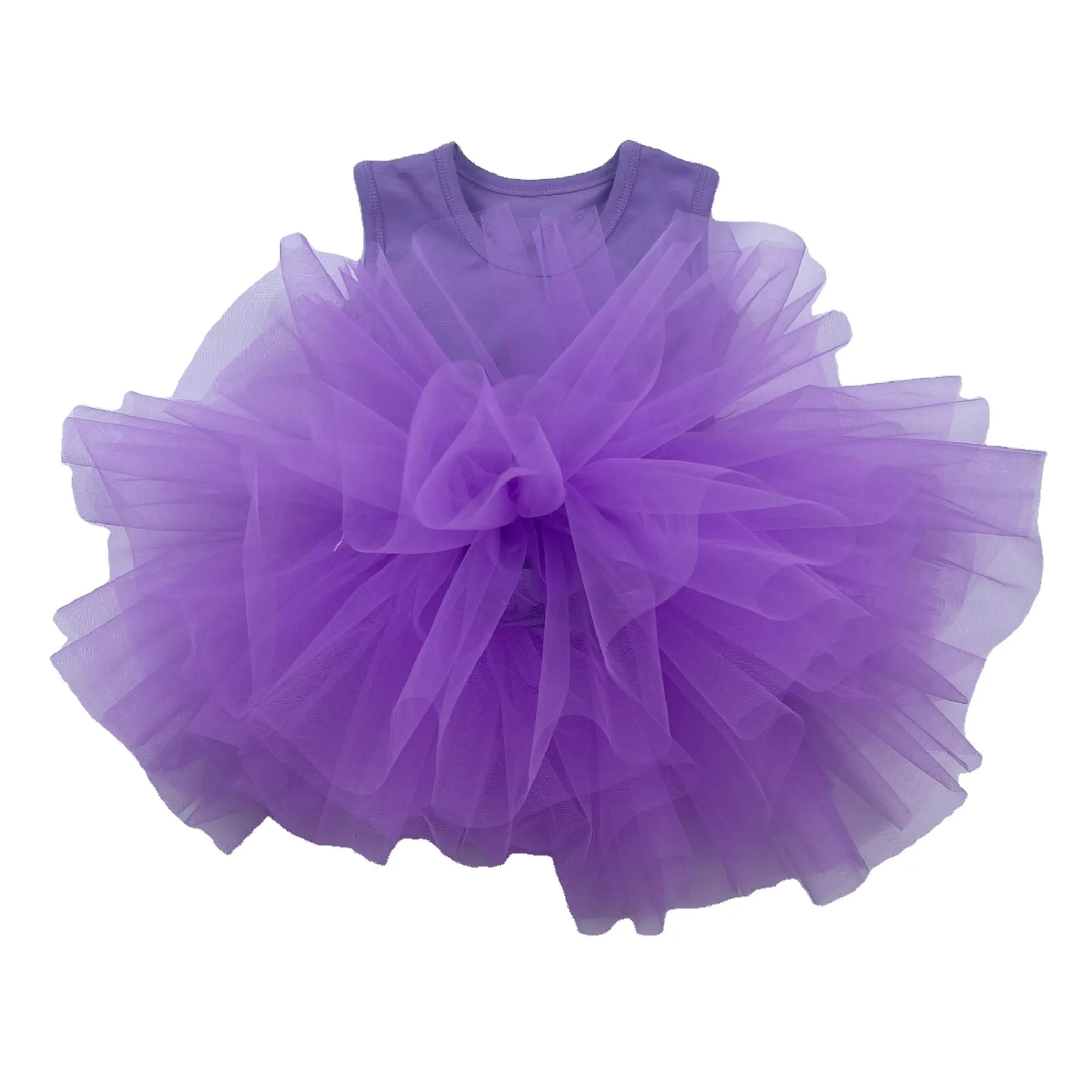 Qingli Baby Girl Tutu Romper Sleeveless Baby Romper Dress Purple Leotards With Skirt