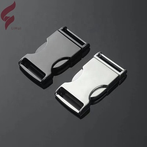 Litui pabrik menawarkan grosir harga murah tali/sabuk/Tag/pelat kerah hewan peliharaan gesper pelepasan cepat Hitam Perak logam - Product Image 1