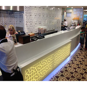 Tavolo da <span class=keywords><strong>Bar</strong></span> su Misura in Superficie Solida Ecologica, Design <span class=keywords><strong>Lineare</strong></span> Contemporaneo per Hotel, Scuole e Appartamenti - Product Image 5