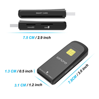 Lector y Grabador USB 4 en 1 Multifunción para Tarjetas EMV, SD, TF y SIM, para PC, Portátil, Oficina y Viajes