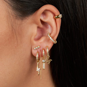 Di Yiwu Gemnel tendenza in <span class=keywords><strong>argento</strong></span> sterling placcato oro Pavimenta <span class=keywords><strong>helix</strong></span> orecchini del polsino - Product Image 4