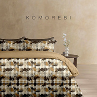 Ensemble de literie en coton pour lit queen size, housse de couette, design de dessin animé coloré imprimé sur drap plat respirant en tricot, ensemble doux et ajusté