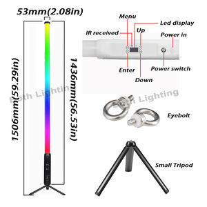 Éclairage 360LED Tubes 4 pièces avec sac Blanc Étanche IP65 Lumières Pixel RGBWA Sans fil pour scène Mariage DJ Événement Club Fête - Product Image 3