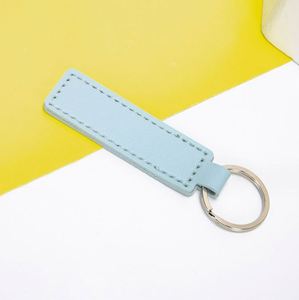 Wholesale Personalized <b>Customized</b> PU Keychain Creative Solid Color Leather Keychain Colorful <b>Key</b> <b>Rings</b> - Product Image 6