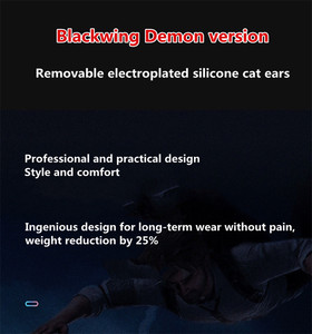 Nueva llegada K9 Black Demon versión Cat Ear Gaming auriculares <span class=keywords><strong>con</strong></span> micrófono RGB luminoso <span class=keywords><strong>con</strong></span> cable <span class=keywords><strong>Gamer</strong></span> auriculares para teléfono ordenador - Product Image 4