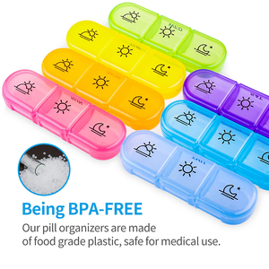 China Supply Seven Days a Week 21 Compartments Pill Box Sorting Box Sealed Portable Plastic Compartments Travel Pill Box - Product Image 4