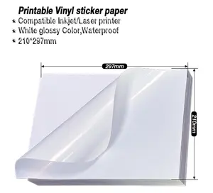 A4 kendinden yapışkanlı etiket stickerı PP mürekkep püskürtmeli sentetik kağıt baskı kağıt toptan kendinden yapışkanlı jumbo rolls