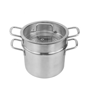 Casserole <span class=keywords><strong>de</strong></span> cuisine à double couche pour spaghetti avec couvercle en verre et grille vapeur - Product Image 2
