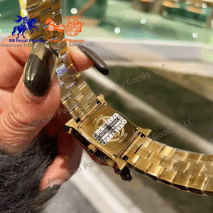 Montre à quartz de luxe pour femme de la marque H avec cadran carré, bracelet en cuir élégant, mouvement Ronda pour la mode ou les affaires, mouvement à quartz - Product Image 2