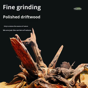 Décorations en racine de bois flotté naturel, forme de grotte, plateforme de bain de soleil pour reptiles, cachette pour tortue aquatique, paysage miniature pour aquarium - Product Image 1