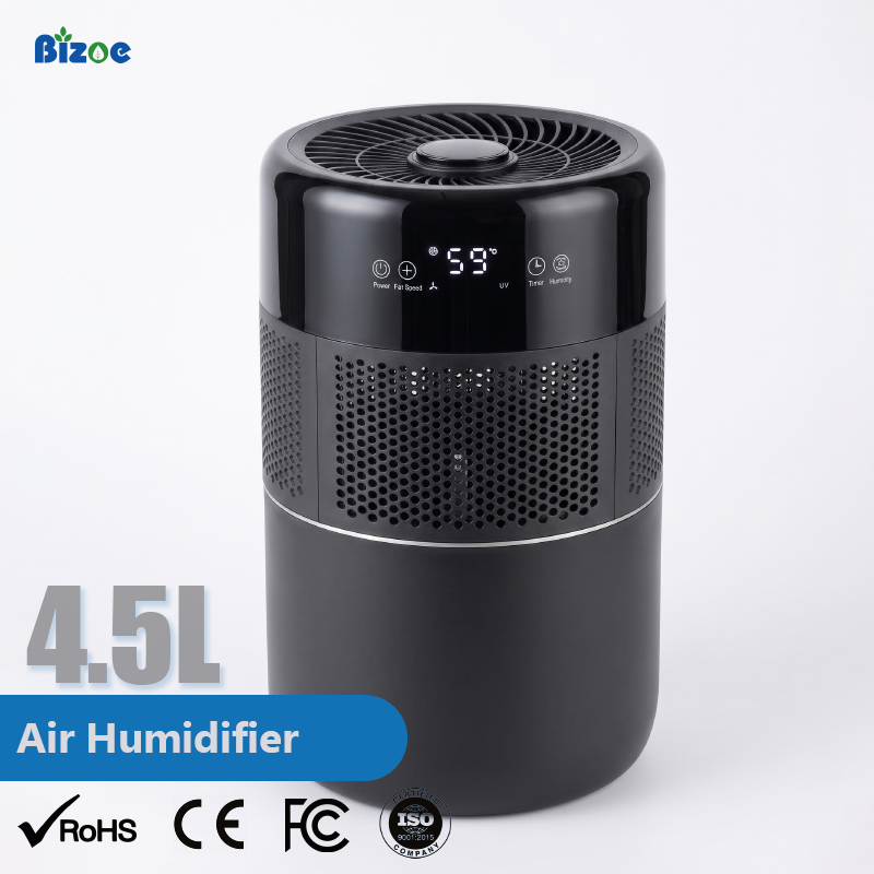 Household Electric 4.5L Evaporative Humidifier with Humidistat and Quiet Operation for Hotel & RV Use