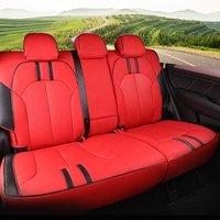 Housse de siège Toyota Hilux 2009, 5 places, ensemble complet, cuir imperméable, noir et rouge, directement de l'usine