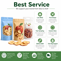 Sachet refermable pour chips de pomme, chips de noix de coco, granola, avec fenêtre transparente, sachet autoportant pour emballage de noix