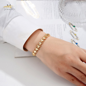 Accessori di Moda, Gioielli per Uomo e Donna, Bracciale da Festa in Ottone Placcato Oro 14K, Pulsera De Amor Laminado De Oro - Product Image 6