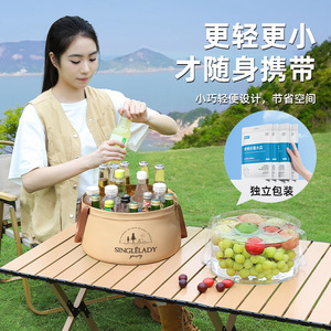 Portable Collapsible Outdoor Water Basin For Camping Hiking Fishing Lightweight Multi Purpose Wash Basin With Fold Design - Product Image 1