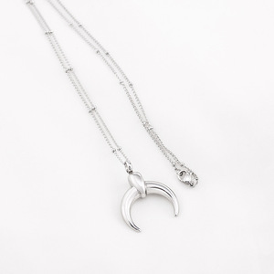 Colgante de luna creciente, collar largo de acero inoxidable, colgantes temáticos de estilo minimalista para mujer, joyería - Product Image 3