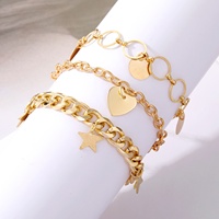 Браслет Cenda Punk Heart Pearl Alloy Roses Cuban Chain Butterfly Charm для женщин, оптовая продажа ювелирных изделий