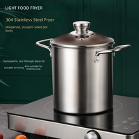 Friteuse en acier inoxydable 304 avec panier filtrant, poignées doubles, multifonctionnelle, pour une cuisson saine et économe en huile, idéale pour la cuisine domestique